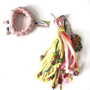 Key Ring, handmade, T shirt Yarn technique, multicolor
